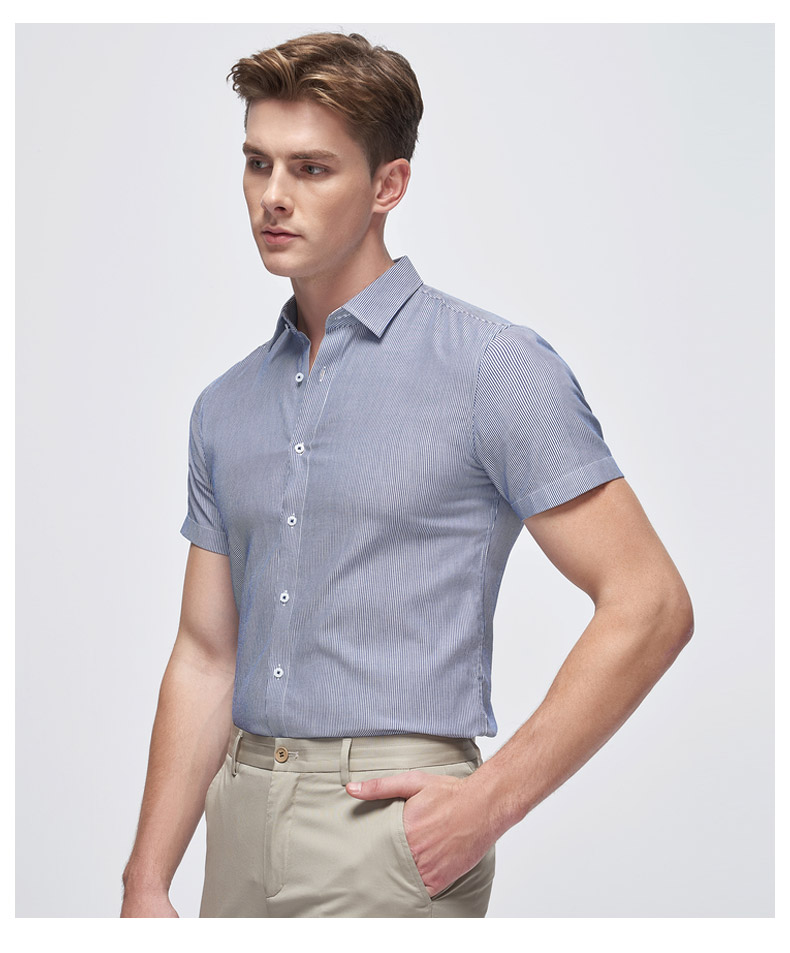 條形純棉商務(wù)襯衫 條形純棉商務(wù)襯衫