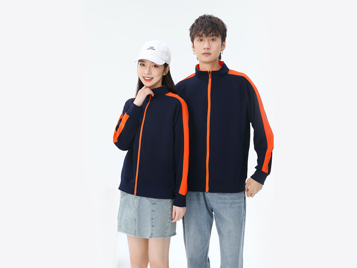 撞色立領衛(wèi)衣定制